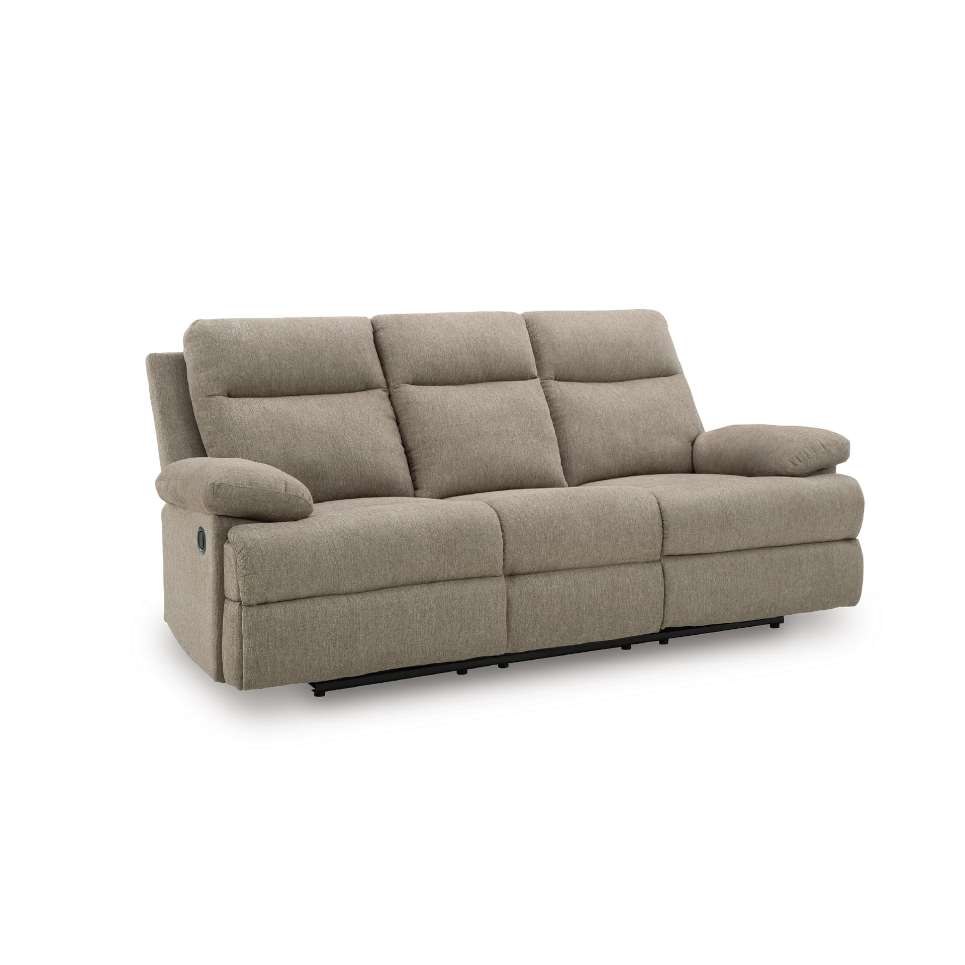 Signature Design by Ashley Yarrow Lane Classic Chenille Manual Pull Tab Reclining Sofa with Drop Down Table and