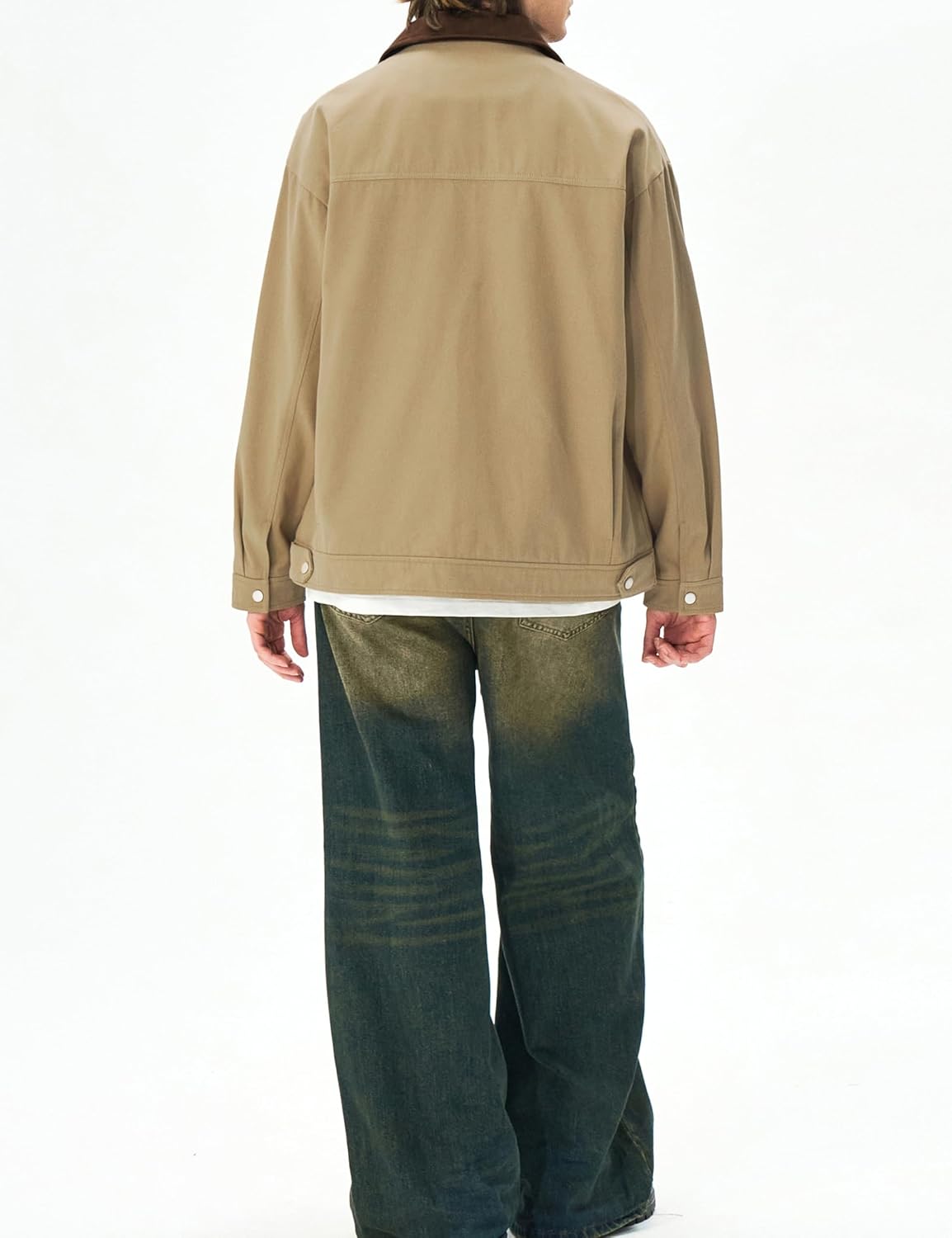 Men's Lightweight Jackets Full Zip Casual Solid Jacket Spring Fall Workwear Flight Coat with Pockets - Image 6