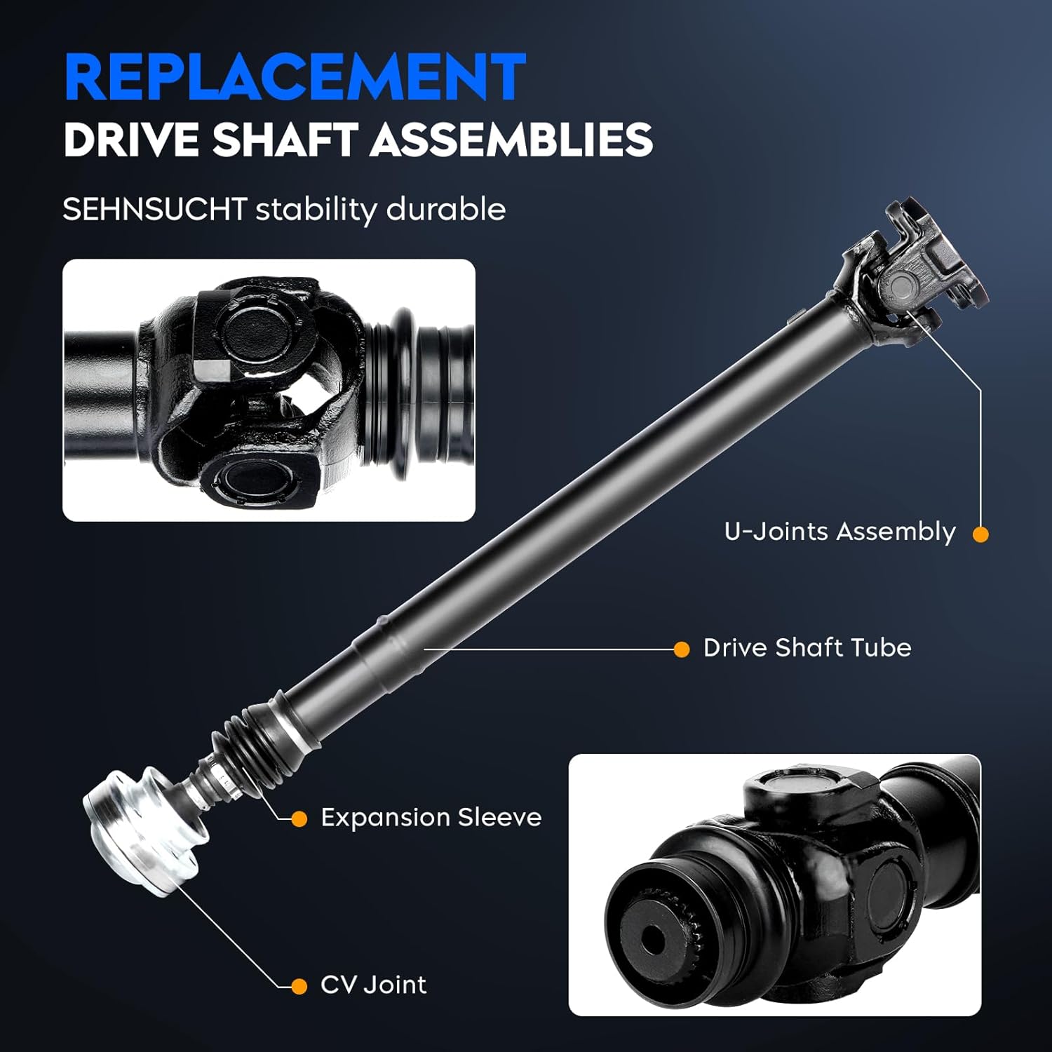 Front Drive Shaft Assembly Fit for Jeep Grand Cherokee 2005-2006, for Jeep Commander 2006, Driveshaft Assembly Prop Shaft Replace for 938-126 only for Automatic Trans.