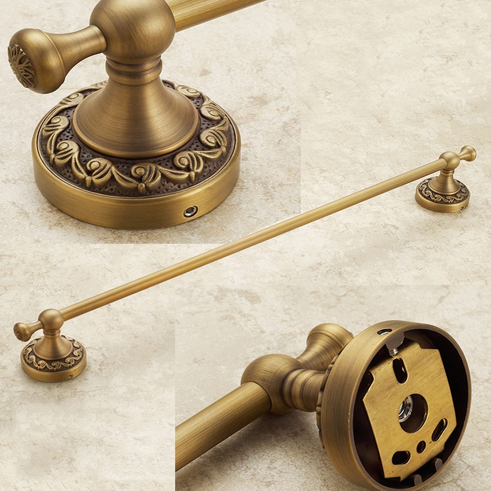 Handdoekrails handdoekhouder Retro handdoekbeugel - 40 cm 50 cm 60 cm 70 cm 80cm ronde handdoek staaf koper enkele handdoekhouder voor badkamer of keuken, aan de muur gemonteerd (Size : 60cm