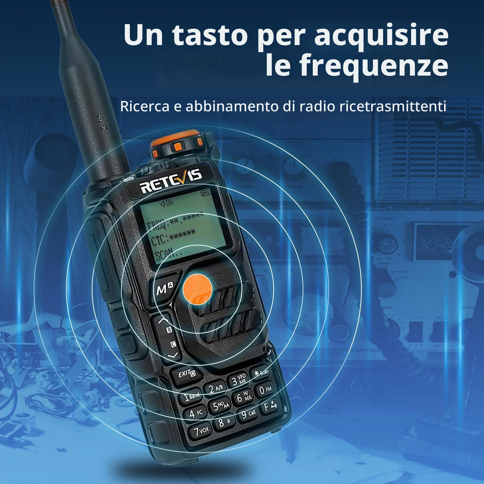Retevis RA79 Walkie Talkie, Radioamatori Dual Band, per Caccia (2 Pezzi) | Batteria 1400mAh, 2m/70cm/FM/AM, Supporto VFO/CPS/Chirp, Radio Bidirezionale per Caccia, Viaggi