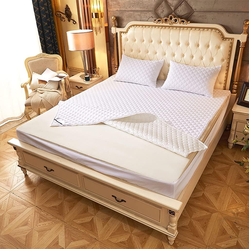 Waterproof Mattress Cover Solid Color Zipper Type Six Sides All Inclusive Quilted Bed Mattress Protector (Colour: A, Size: 90x200x15cm) (A 90x210x20cm)