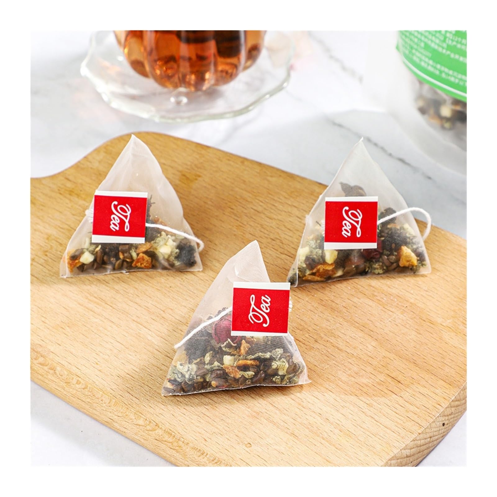 Trójkątne torebki z herbatą z liści lotosu i róży jabłkowej 100 g (5 g x 20 pojedynczych torebek)(2pcs)