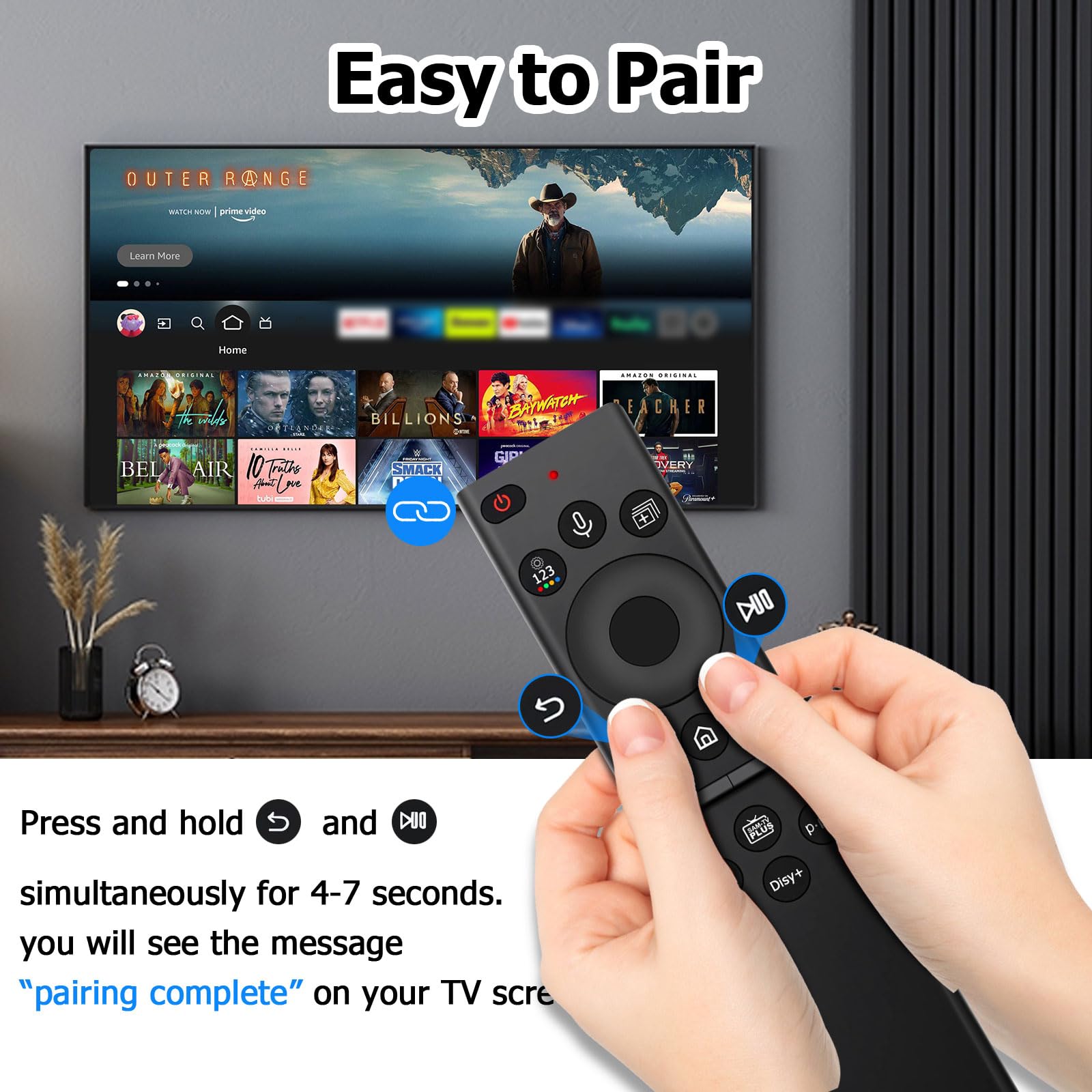 Telecomando vocale di ricambio per Smart TV Samsung, compatibile con BN59-01385A (senza cella solare), per la maggior parte dei televisori Frame 2018-2023, Crystal, UHD, QLED, curvi, 4K, 8K