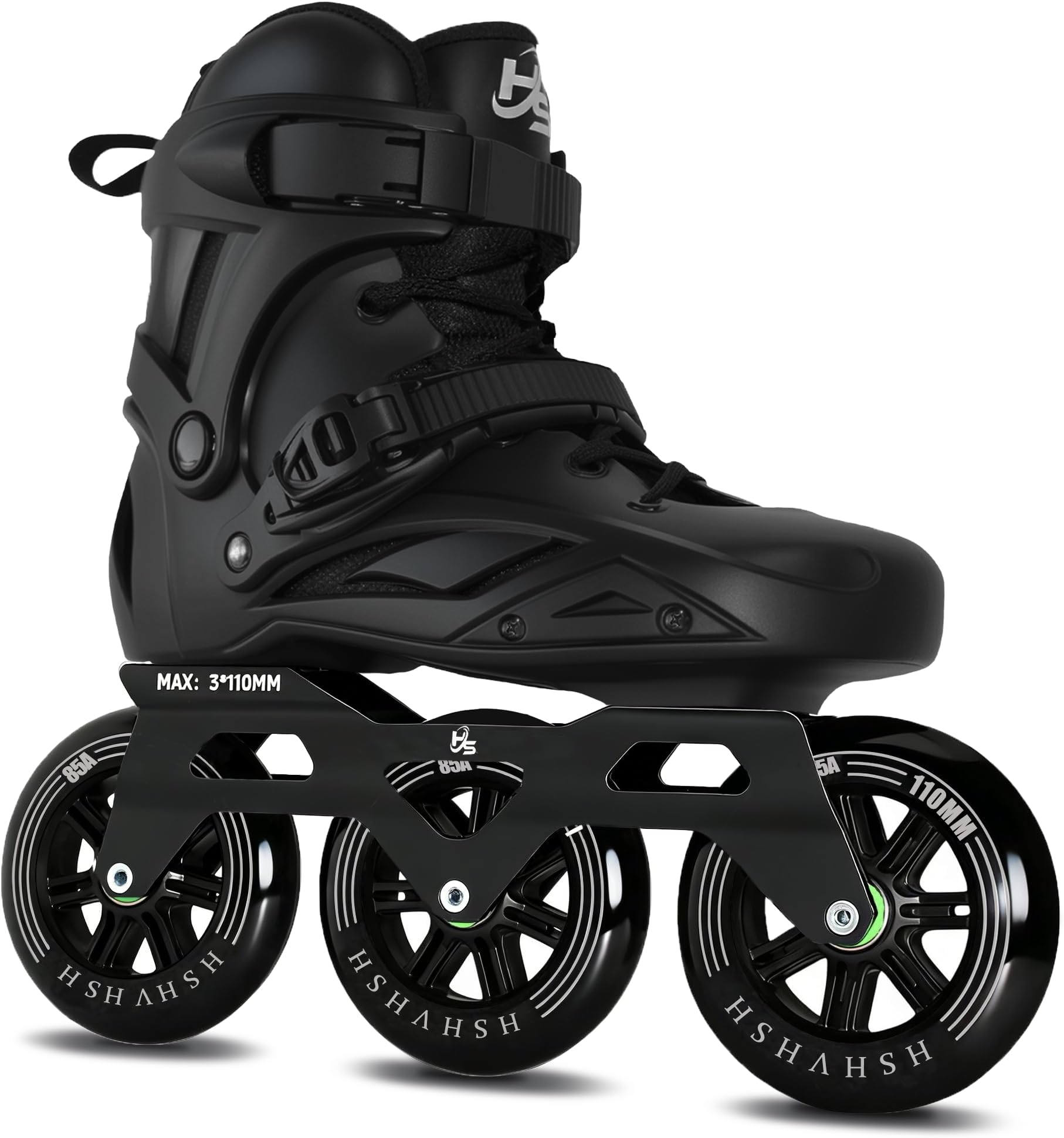 - 3-Wheel Inline Skates for Women Men, High Performance Roller Skates Blades with 110mm Wheels, Professional Fitness Inline Speed Skates for Female Male Unisex