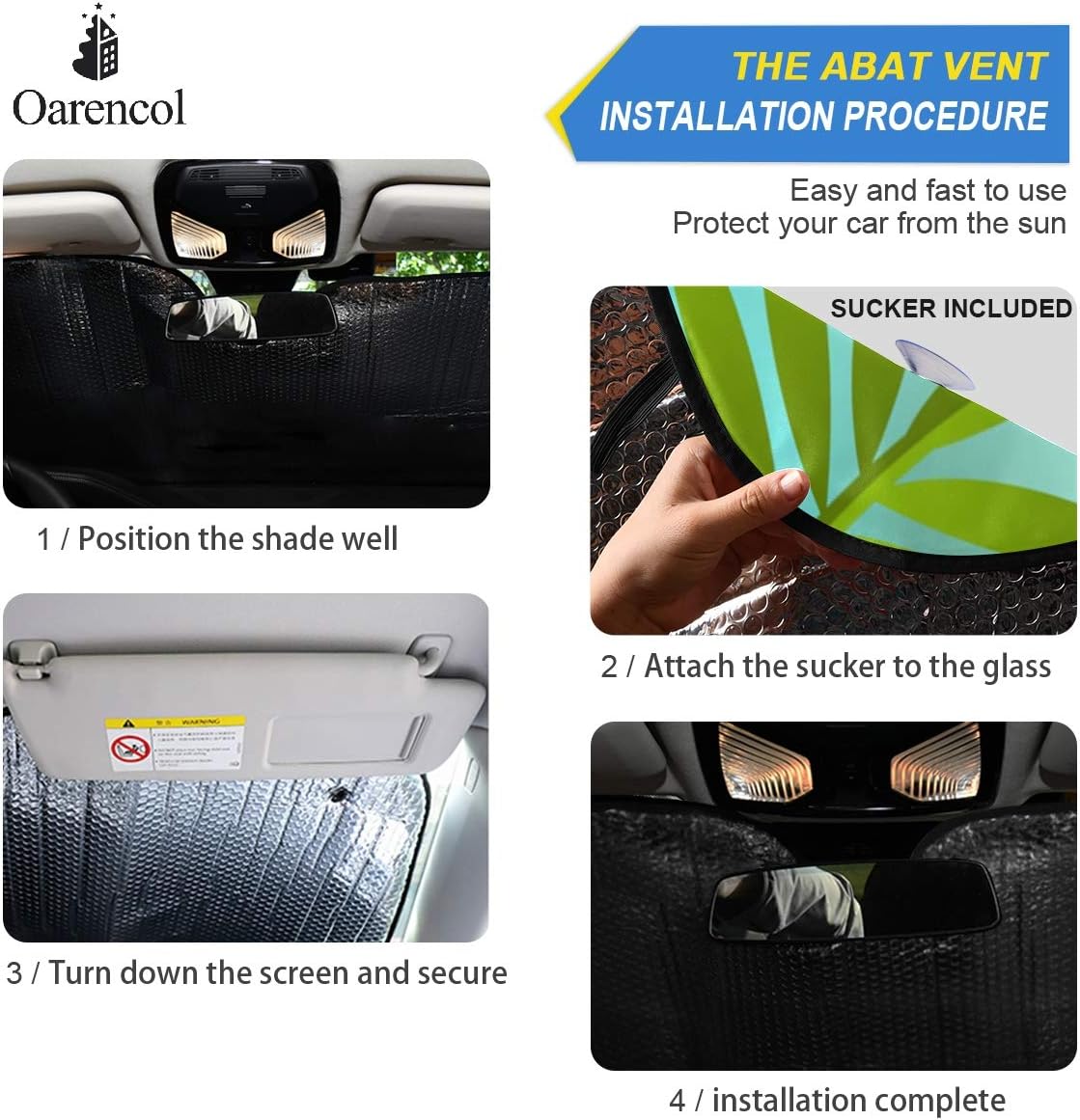 Parrot Pineapple Fruit Palm Car Windshield Sun Shade It's 5 O'clock Somewhere Foldable UV Ray Sun Visor Protector Sunshade to Keep Your Vehicle Cool (55" x 27.6")
