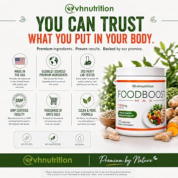 VH Nutrition | FoodBoost MAX | 1300mg Appetite Stimulant* Weight Gain Pills* for Men and Women | Formulated with Gentian, Turmuric, Fennel | 120 Capsules