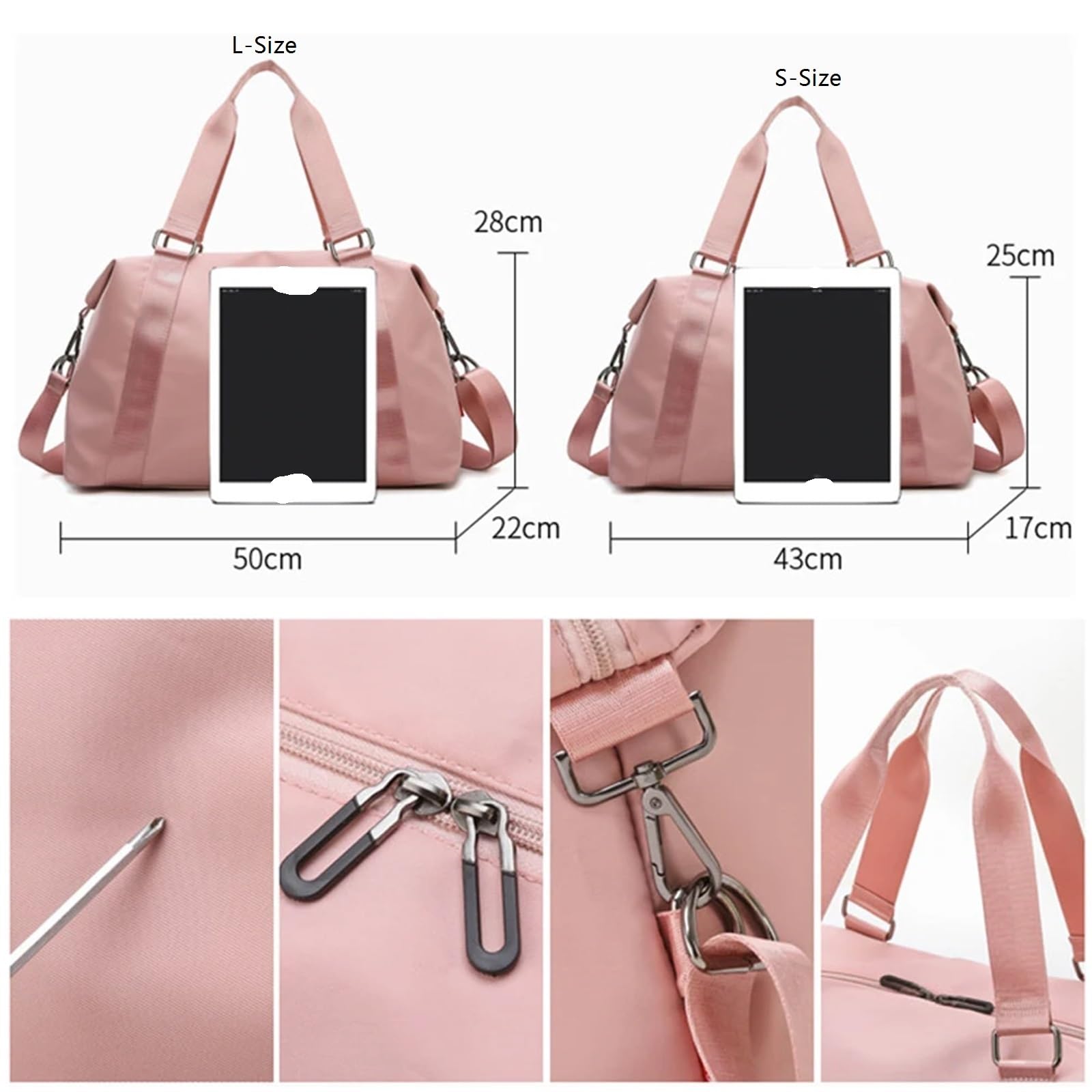 borsa da palestra Borsa da palestra pieghevole fitness impermeabile a tracolla a sportiva allenamento for borsa viaggio all'aperto(L pink)