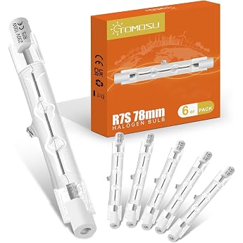 Tomosu 6x Halogen Rods 78 mm 100 W Halogen R7s Dimmable 1800 LM Warm