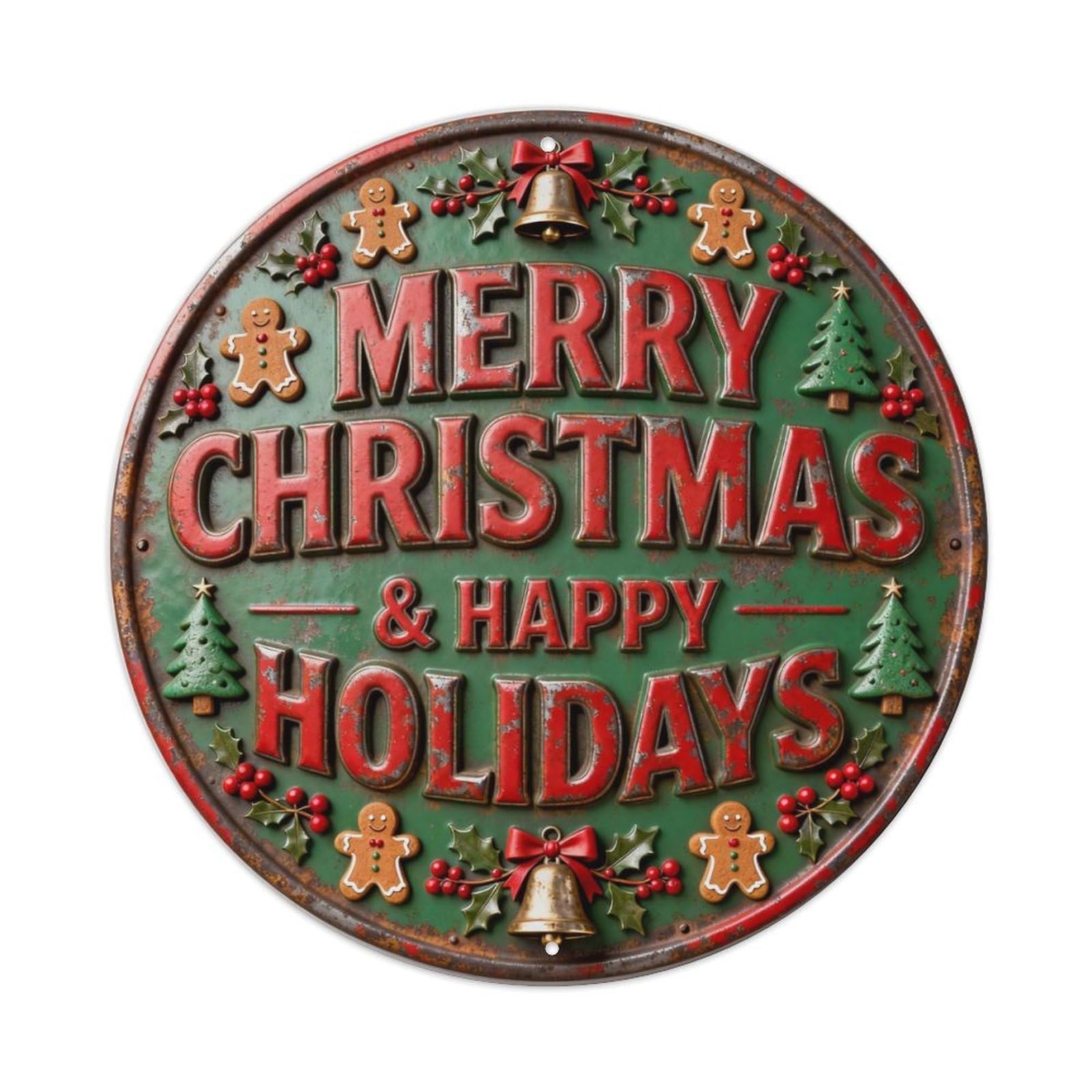 MERRY CHRISTMAS Metal Tin Sign Plaque