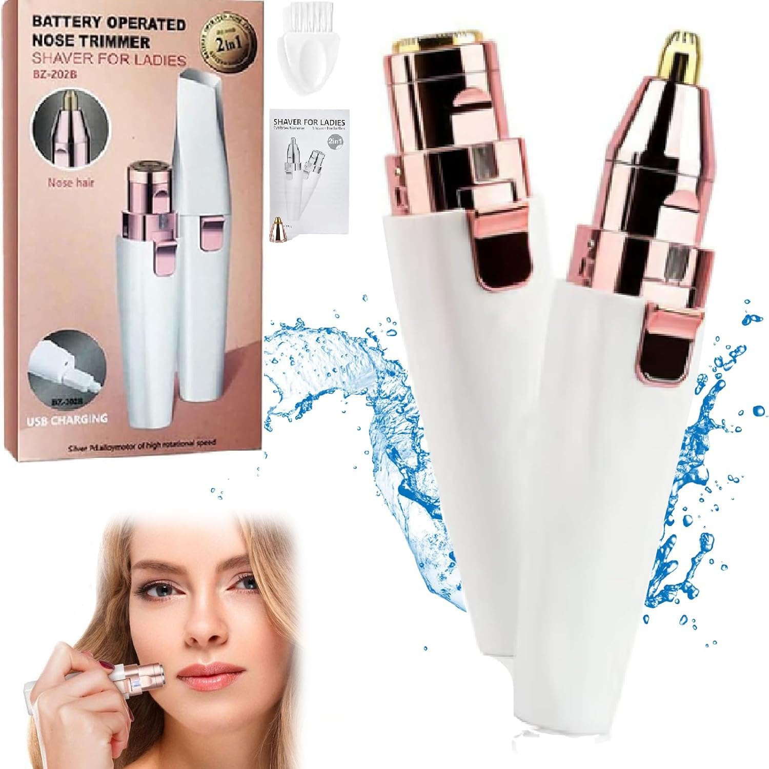 2-in-1 Women's Eyebrow and Facial Hair Removal Device