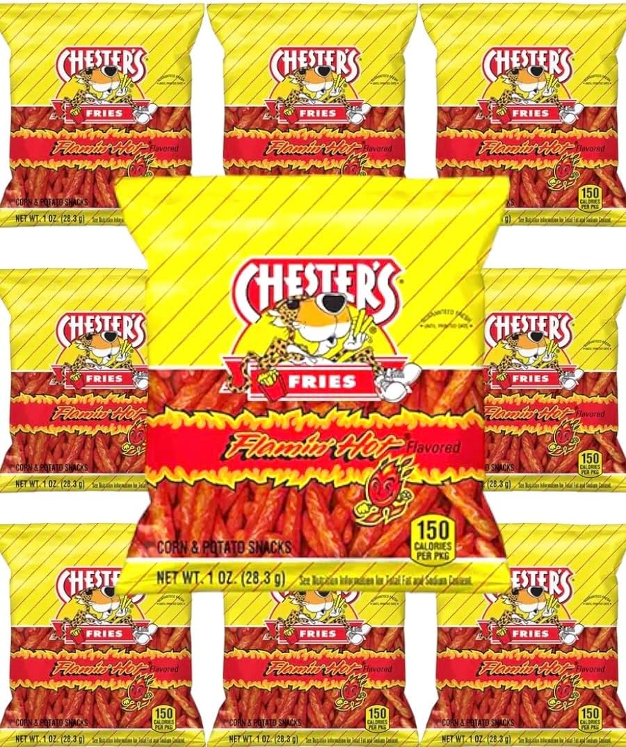 Chester's Flamin' Hot Fries - Snack Pack of 10 Gluten Free 1 oz Bags