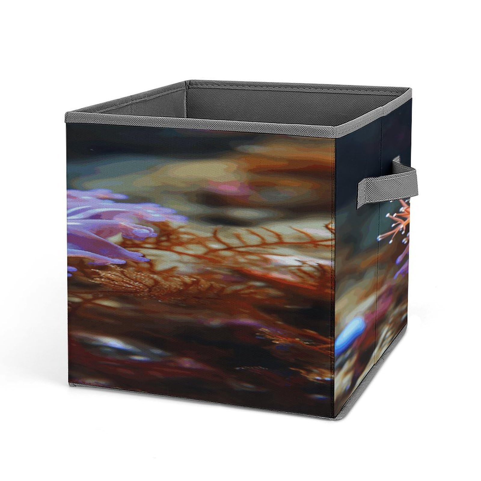 VstaDank Nudibranch Storage Bin Collapsible Storage Cubes Organizer Oxford Cloth Storage Box with Dual Handles Large Stackable Closet Storage Bins for Sheets Hat Sweater