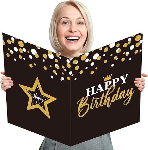 party greeting Tarjeta de cumpleaños gigante, libro de visitas, suministros de decoración de fiesta de cumpleaños, regalos para oficina, mujeres,