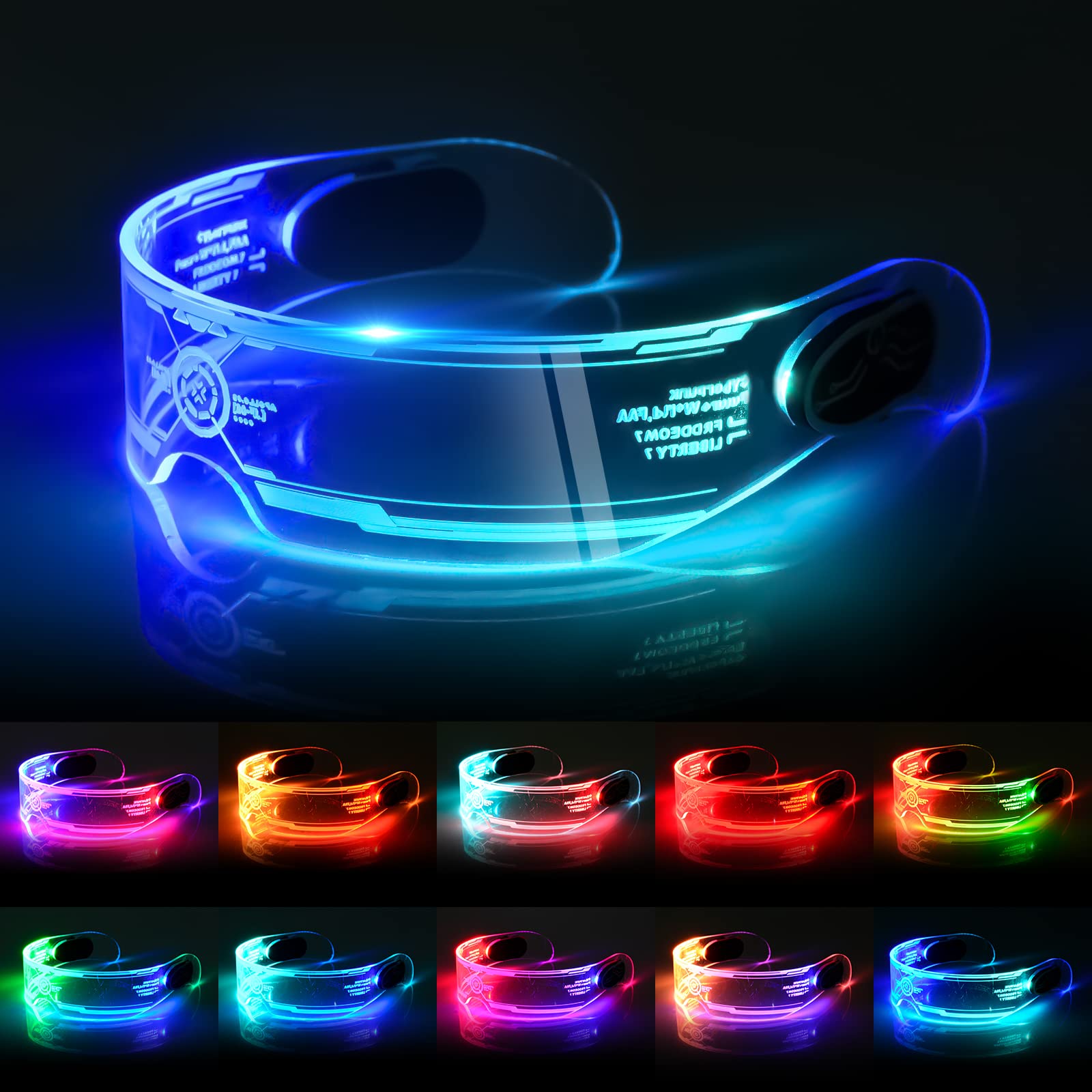 MEYDLL LED Glasses Light Up Glasses 7 Colors 4 Modes Luminous Glasses for Party Halloween Bar Club Concert Cosplay (B0BN64BCFS) Amazon Price History, Amazon Price Tracker