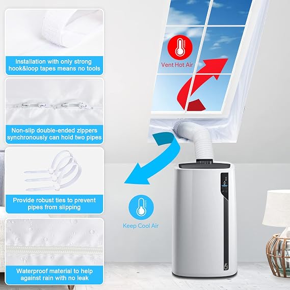 AC Window Seal Unit for Portable AC and Tumble Dryer 400CM/158Inch [Energy Class A+++]