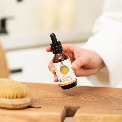 Miniatura 3 de Aceite de ricino orgánico, prensado en frío en botella de vidrio para el cuidado del cabello y cuidado de la piel naturalmente nutritivo,