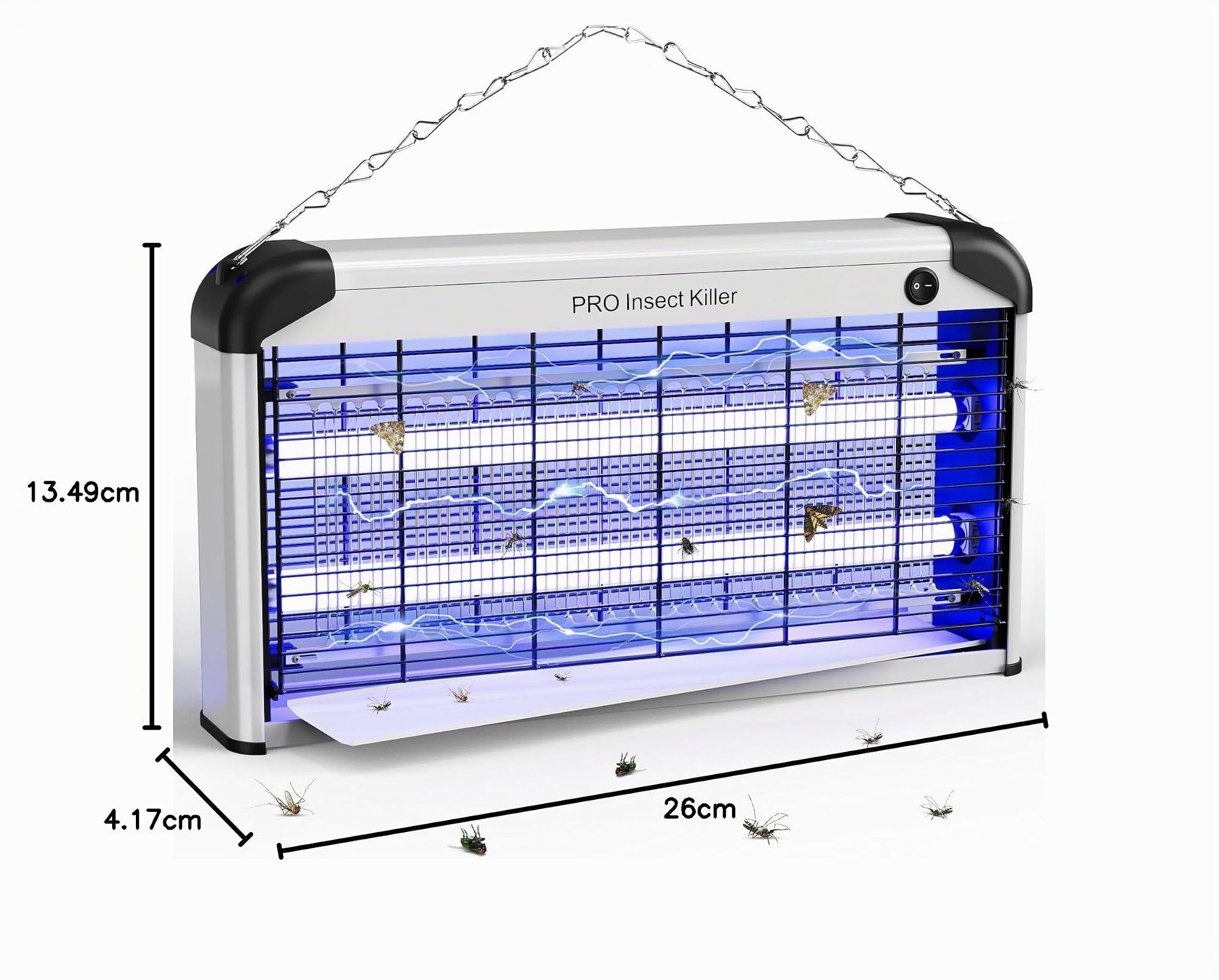 Spectracide Wirksam Insektenlampe Innen, 30w Fliegenfalle Elektrisch Insektenvernichter mit UV Lampe, 2400V Insektenfänger Elektrisch Fliegen Wespen Mücken Moskitos Milben