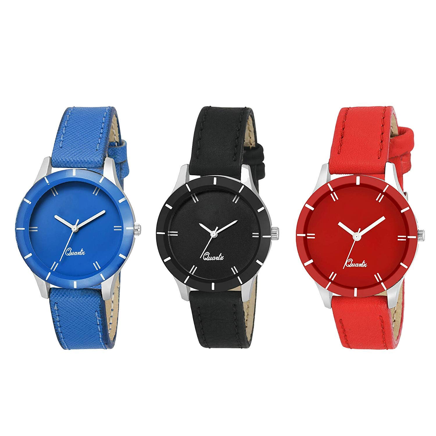 Acnos® Premium Blue Black and Red Color Good Looking Analog Watch Combo for Women Pack of-3(605-blk-rd-blu) (B07TZC19BZ) Amazon Price History, Amazon Price Tracker