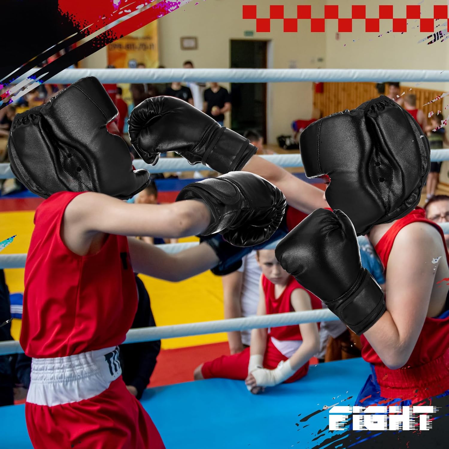 Arrowbash Boxing Headgear and Gloves Set for Kids 6oz Boxing Gloves and Wrestling Headgear Sparring Equipment for Boxing Kickboxing Muay Thai BJJ Karate Training
