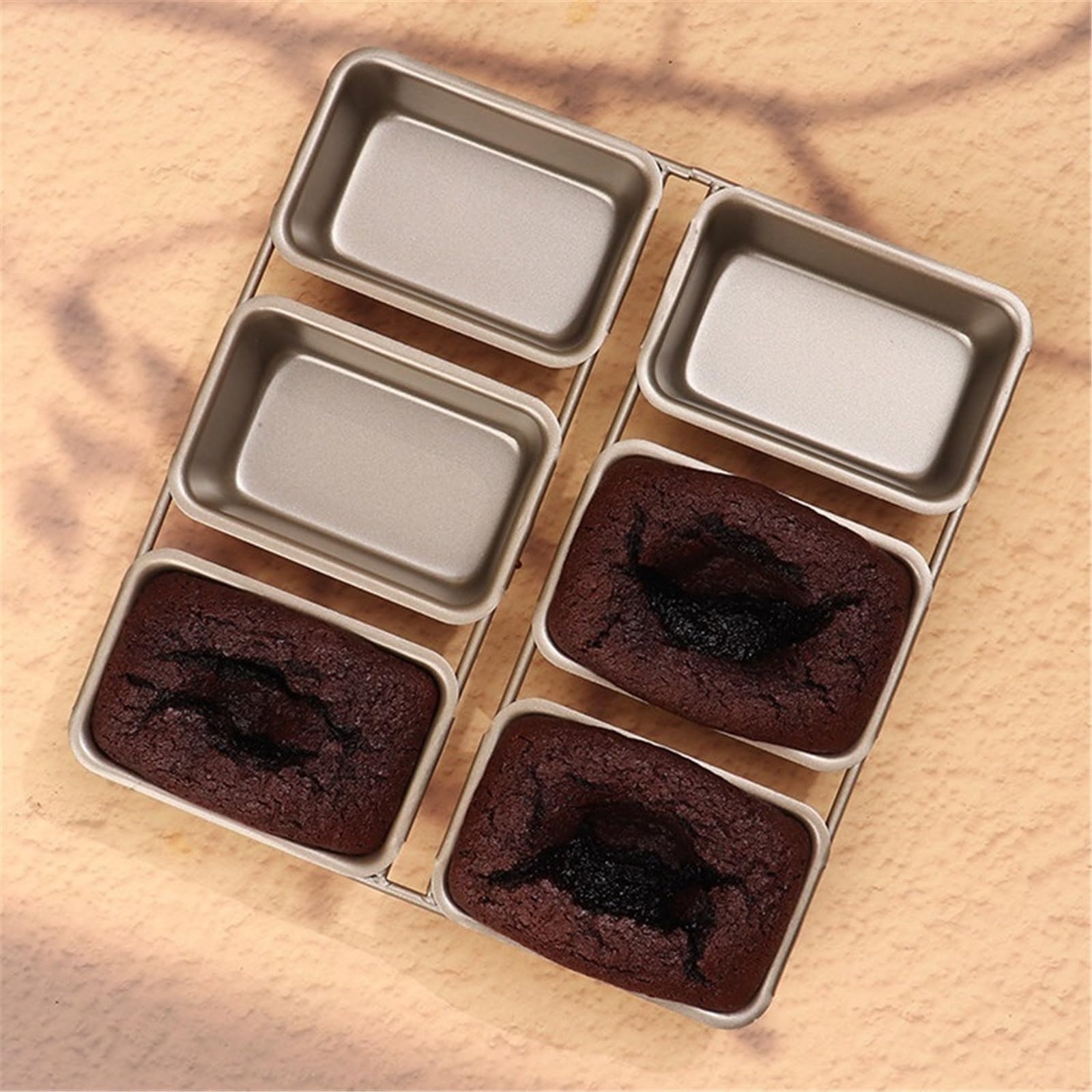 Molde Magdalenas Horno De 6 Cavidades Molde Para Magdalenas De Cocina Desmontables De 18 Cavidades Bandeja Para Hornear Brownie De Acero Al Carbono(6 grids)