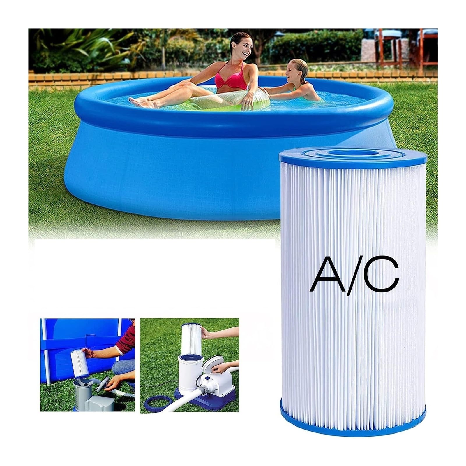 Cartucho De Filtro De Piscina Tipo A O C, Compatible Con Intex, Cartucho De Filtro 29000E/59900 E Tipo III 58012, Cartucho De Filtro De Piscina(6PCS)