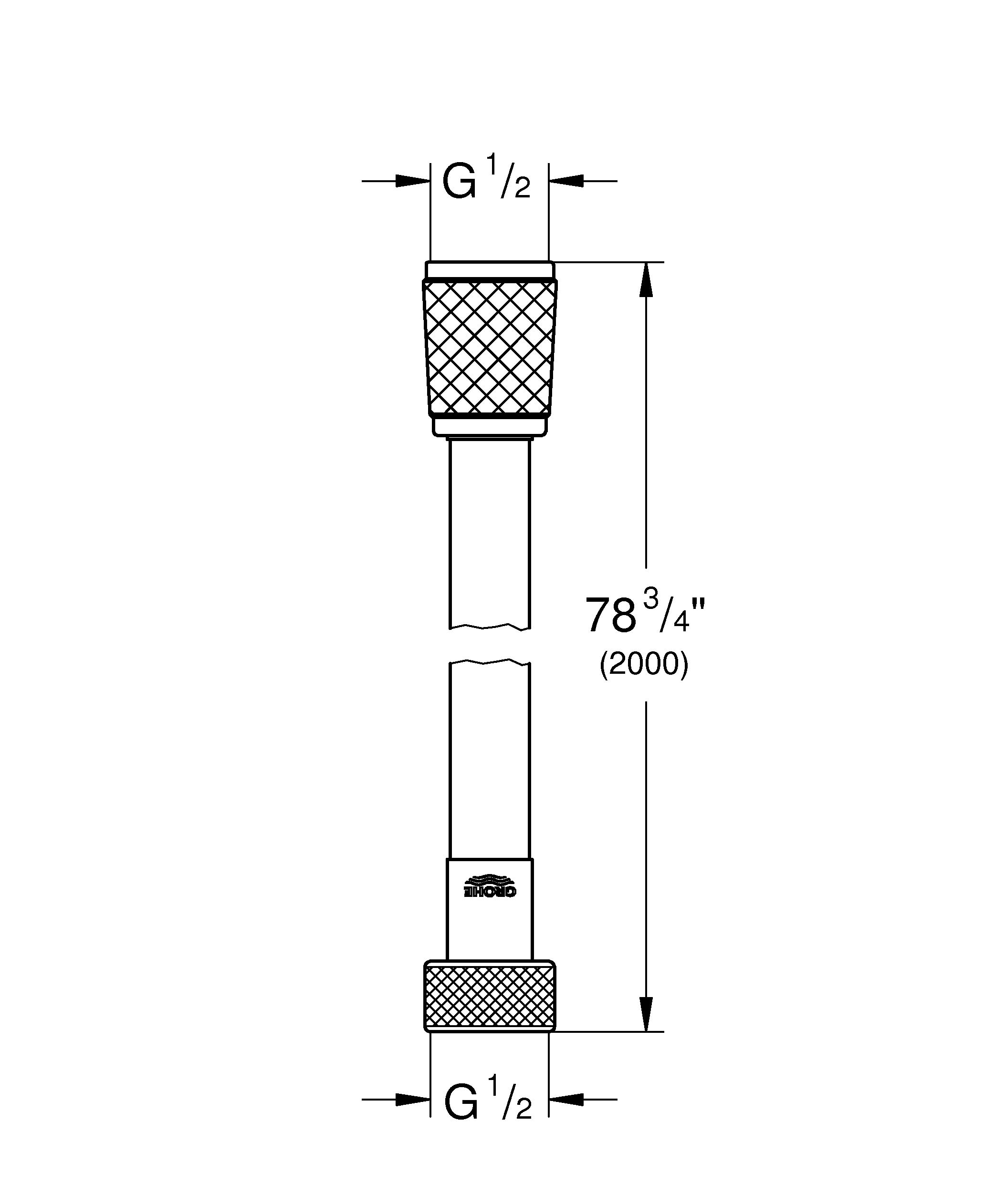 Grohe 28155001 Flessibile, Cromo, 2000 mm