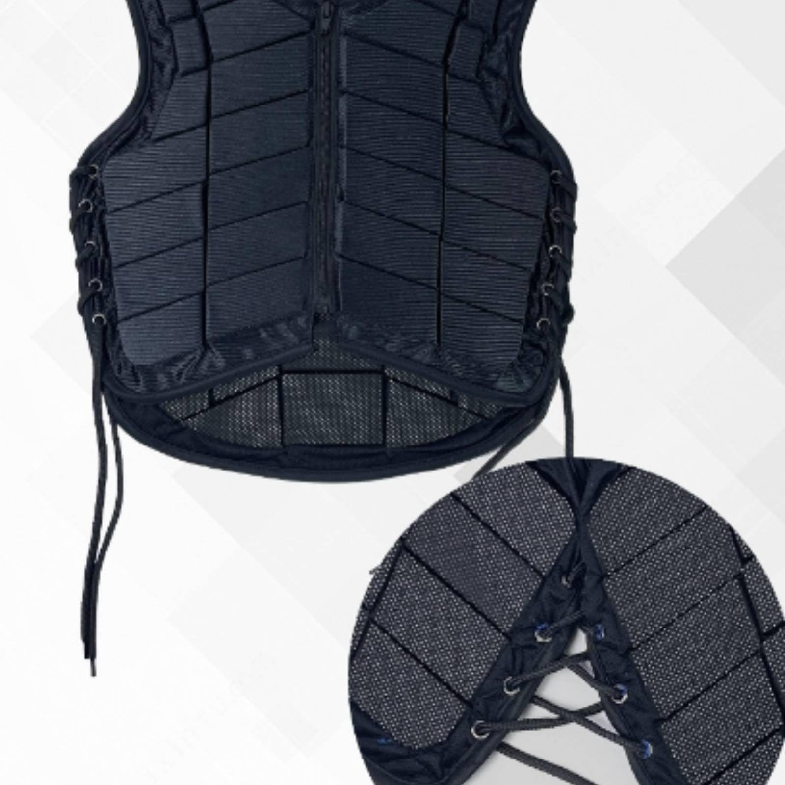 perfeclan Chaleco Ecuestre para Montar con Acolchado Dividido Cierre Delantero Material Amortiguador y Malla Transpirable Adecuado para Clases de Equitación y Actividades Recreativas, Rojo, L