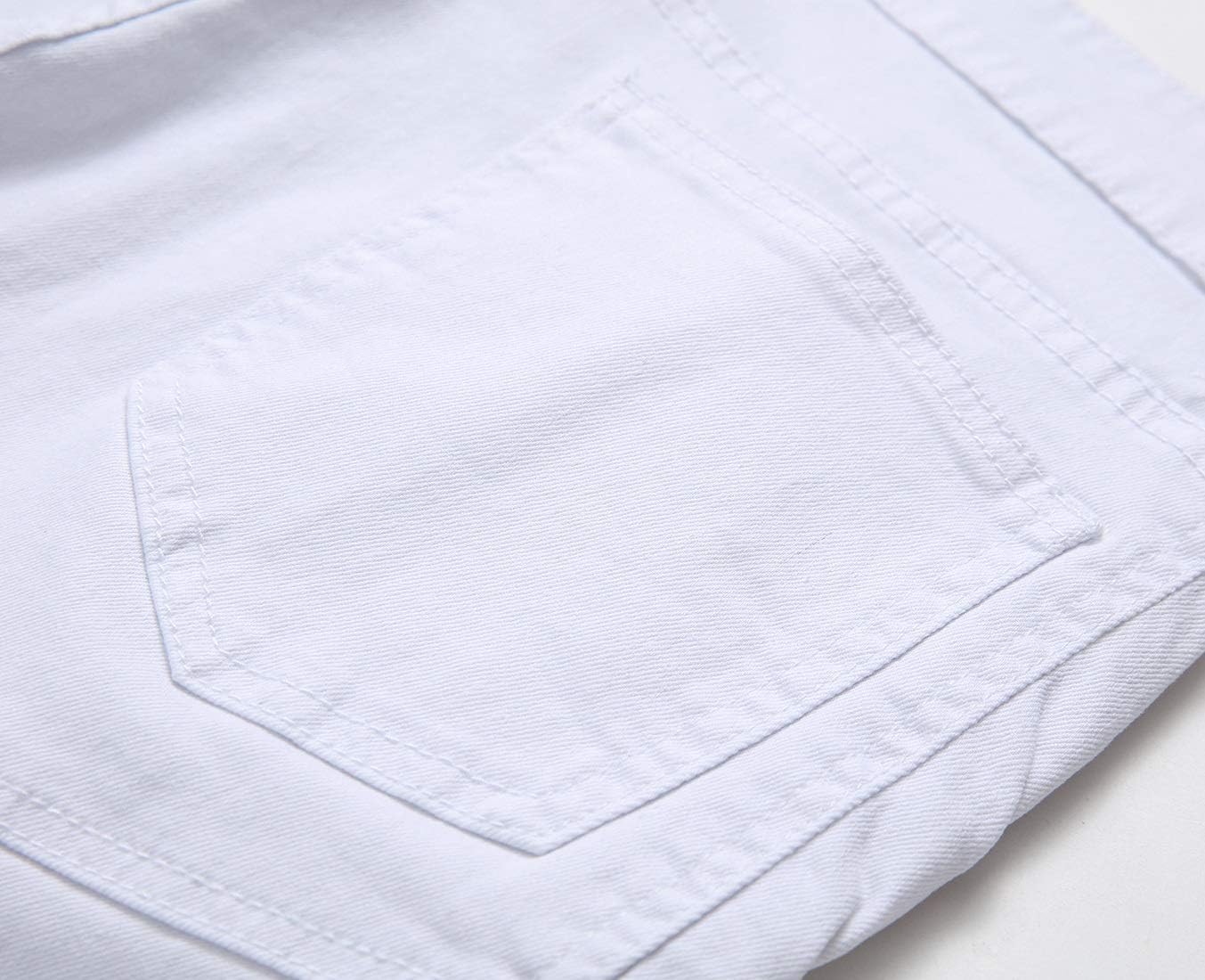 Men's Biker Jeans Slim Fit Straight Denim Pants White Jeans for Men (32)