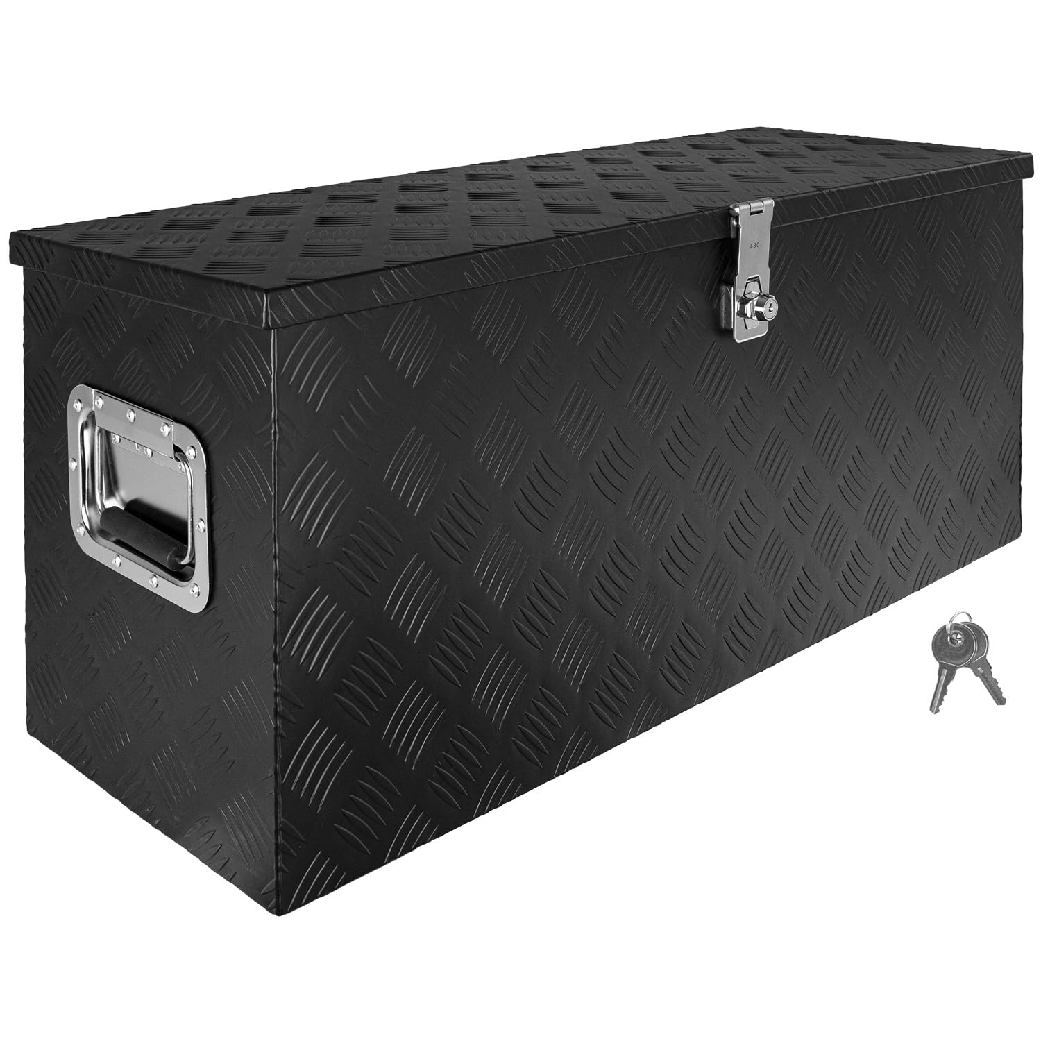 Trucky Caja de Barra de Tiro Negro Caja de Herramientas Caja de Camión Caja de Aluminio Caja de Remolque con Tapa Bloqueable Caja de Transporte D120