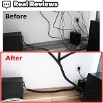 Manches à cable noir (longueur 10ft, Diamètre 1/2 à 1 Inch extensible), câble tressé Split & auto-enroulement pour câble USB câble audio câble vidéo, Protecteur Animal des cordons à écharper