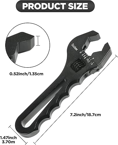 Miniatura 3 de AOCISKA Lightweight Aluminum adjustable Spanner Wrench,Tubing Wrench,Adjustable Range 3AN-16AN Hose Fitting Wrench Spanner For Vehicle Modification