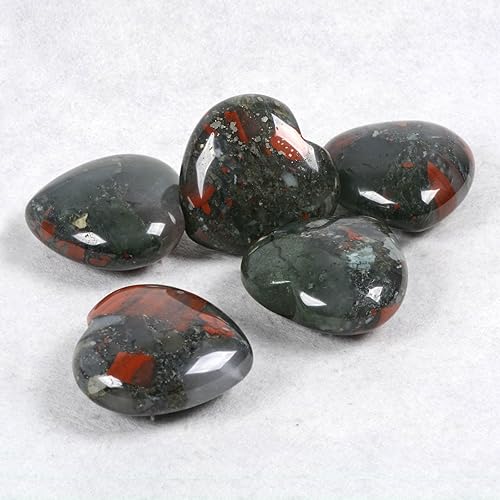 Miniatura 4 de Imagen Jaspe Corazón Cristal Piedras Curativas Piedra Natural Grande Puffy Love Hearts Reiki Worry Palm Masajeador Piedra 1.8 pulgadas