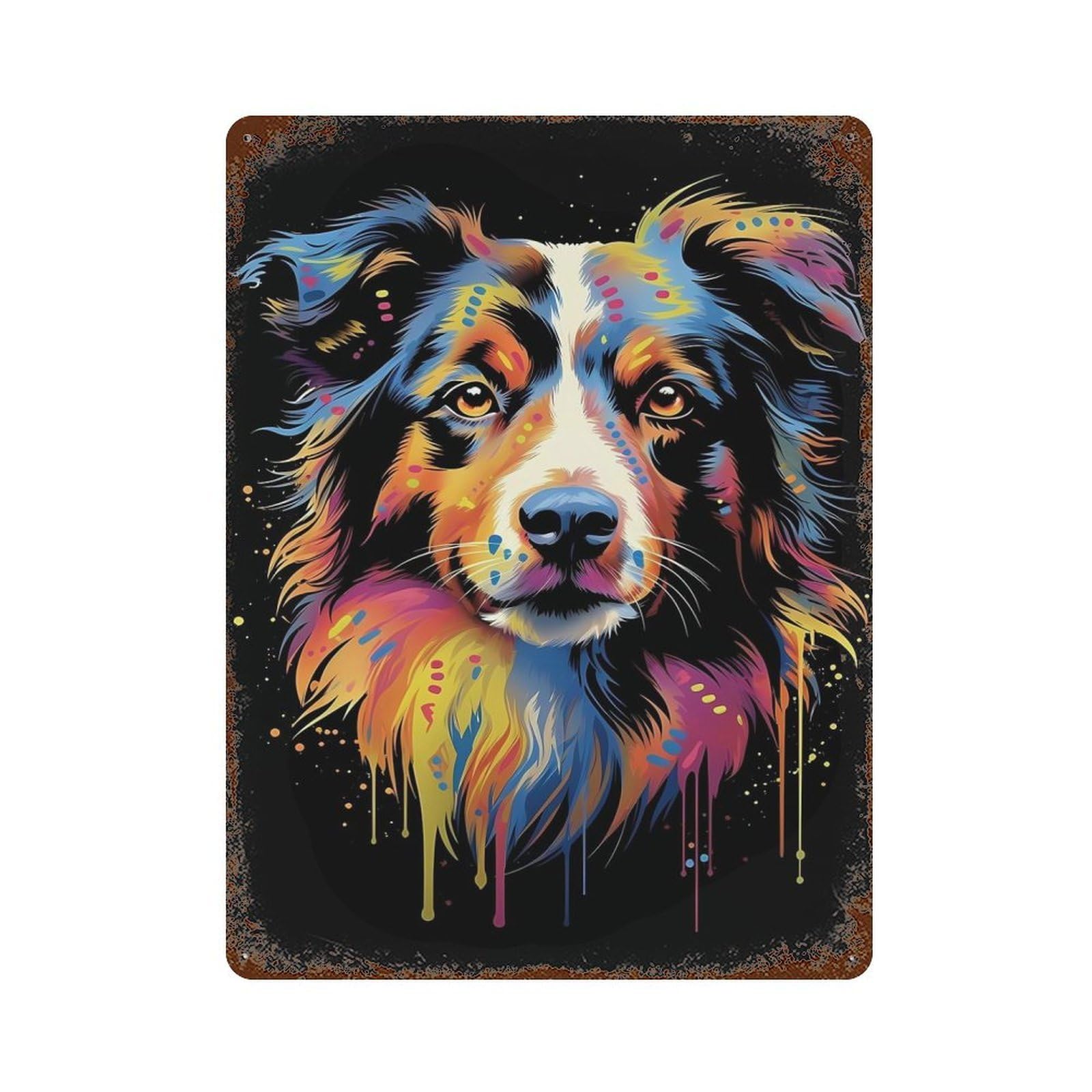Australian Shepherd Aussie Retro Metal Sign 15.7"x11.8", Farmhouse Wall Decor for Cafe, Home Bar And Lounge Decor