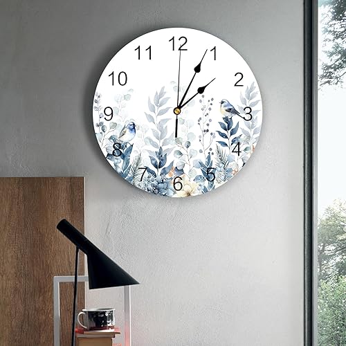 Miniatura 4 de Reloj de pared sin tictac para cocina, sala de estar, dormitorio, oficina, escuela, baño, decoración de Navidad, flor de pascua, flor de nochebuena