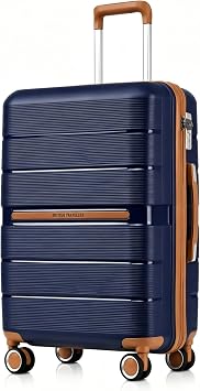 British Traveller Medium Suitcase, Lightweight Hard Shell Luggage