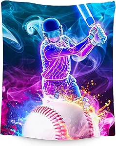 Baseball Blanket for Kids, Boys Blankets Gifts, Soft Fleece Sports Theme Throw for Couch, 50"x60"