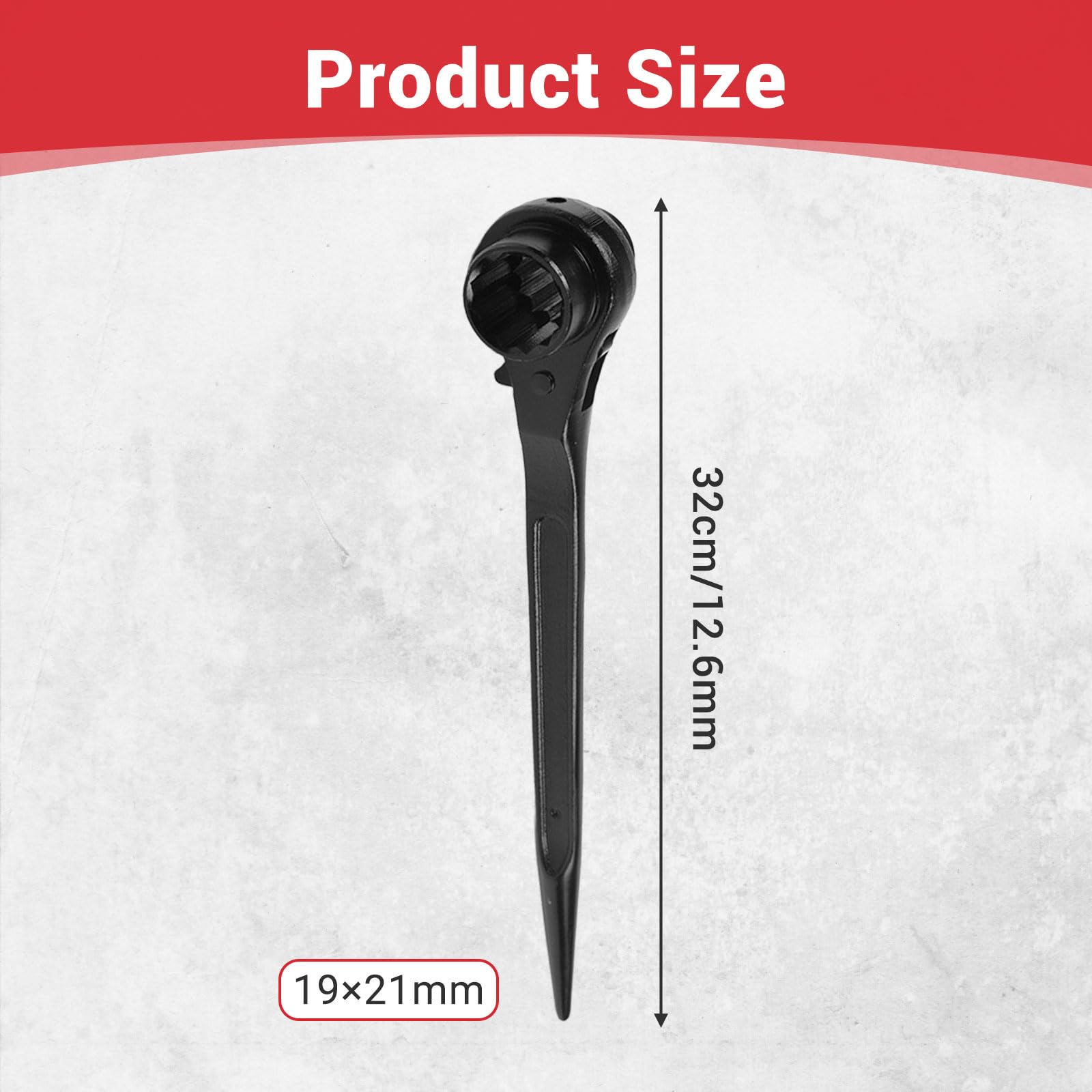 QINGYIWL 19mm x 21mm Ratchet Podger Spanner, Podger Spanner, Ratchet Scaffold Spanner - Image 3