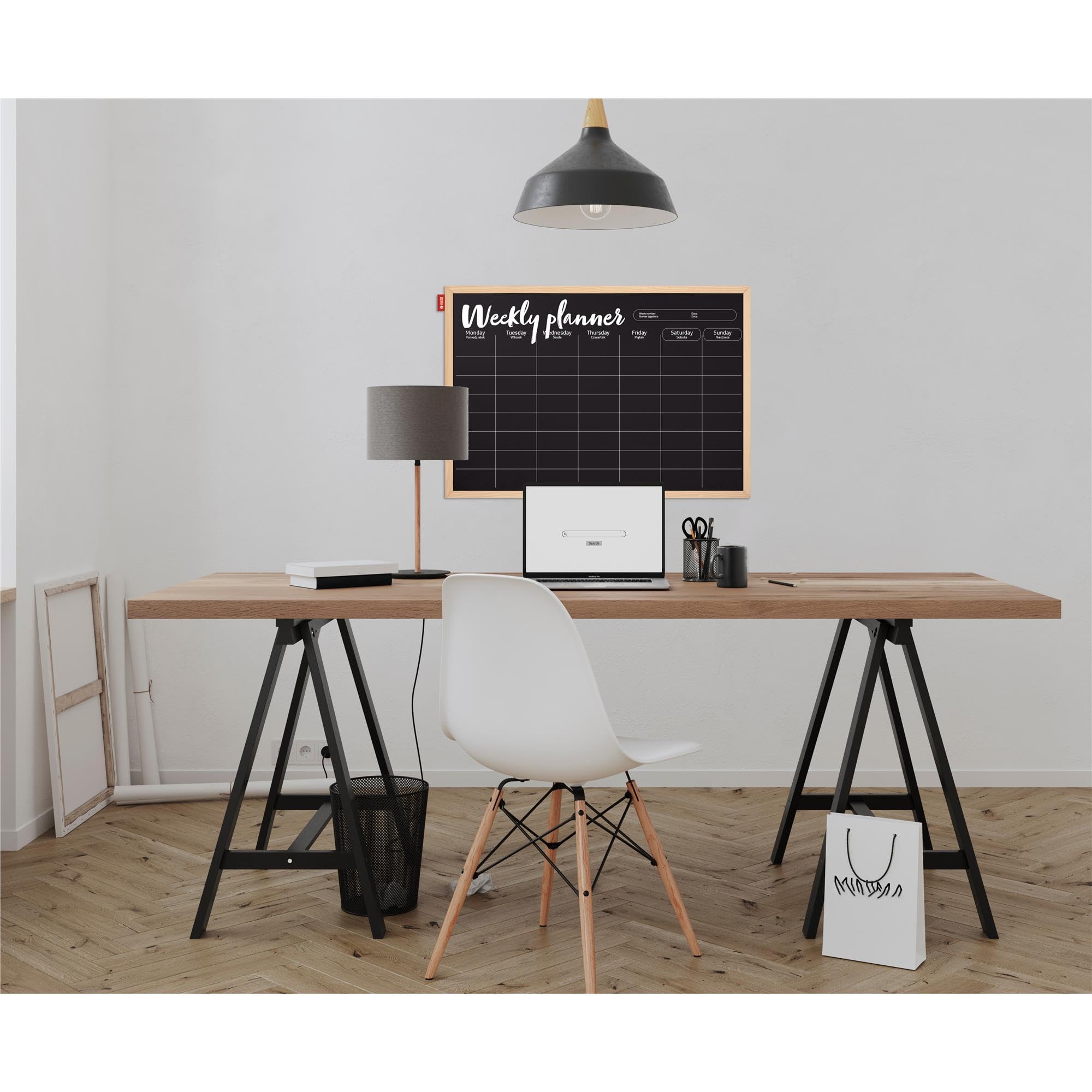 Muursticker Krijtbord weekplanner - Sticker voor aan de muur - Donkergrijs Muursticker Krijtbord weekplanner - Sticker voor aan de muur - Donkergrijs