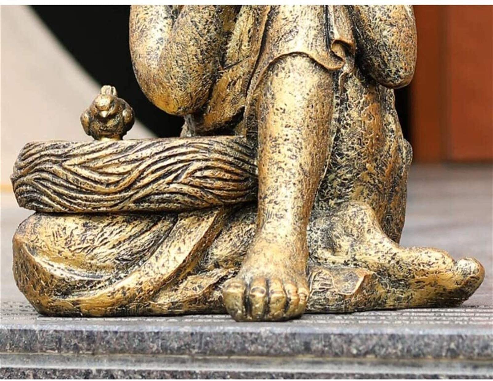 XJBTBA Maceta de Jardín divinità di Meditazione Buddha Planter Pot Statue Outdoor Ornament Decoration Oro casa Decorazione per Esterni (BlackBrown)