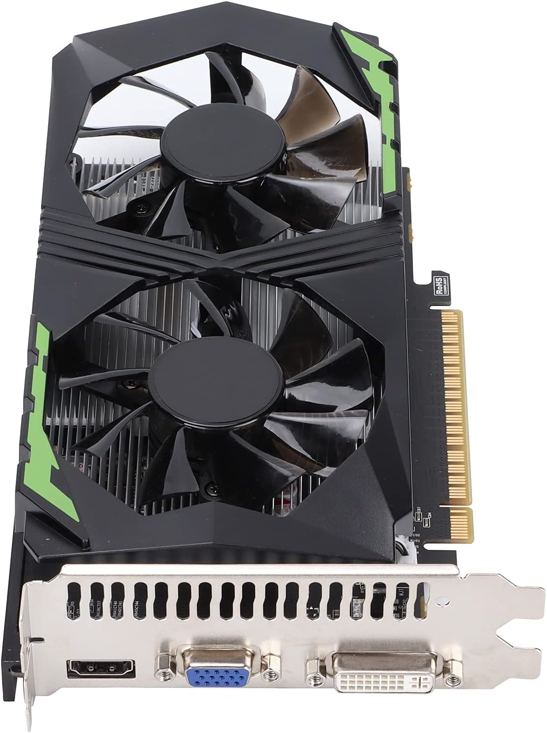 Scheda Grafica per Computer 4G, GTX1050Ti 4G DDR5 Scheda Grafica per Computer Desktop a Doppia Ventola 1250MHz 128bit, con Slot Grafico PCIE 2.0, 640 Unità, per Computer Desktop a Doppia Ventola