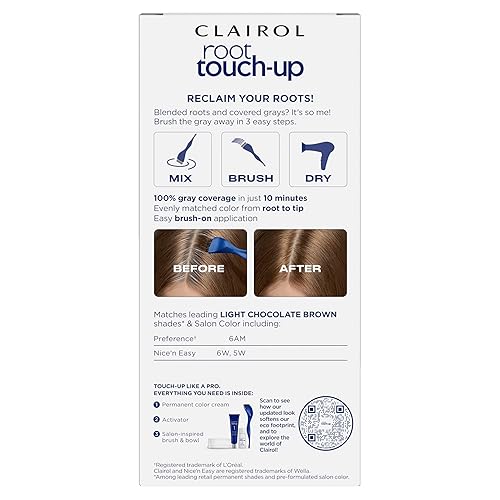 Miniatura 2 de Clairol Root Touch-Up de Nice'n Easy Tinte permanente de cabello, 6WN, color de cabello castaño chocolate claro, paquete de 1.