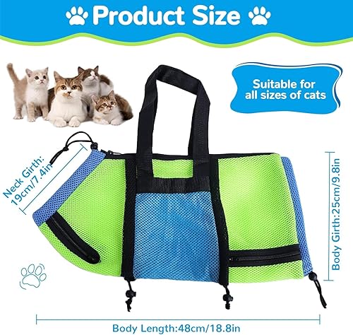 Miniatura 10 de AWOOF Arnés de hamaca de aseo para gatos y perros, hamaca de aseo para perros con cortaúñasrecortador, lima de uñas, peine, tijeras de aseo para