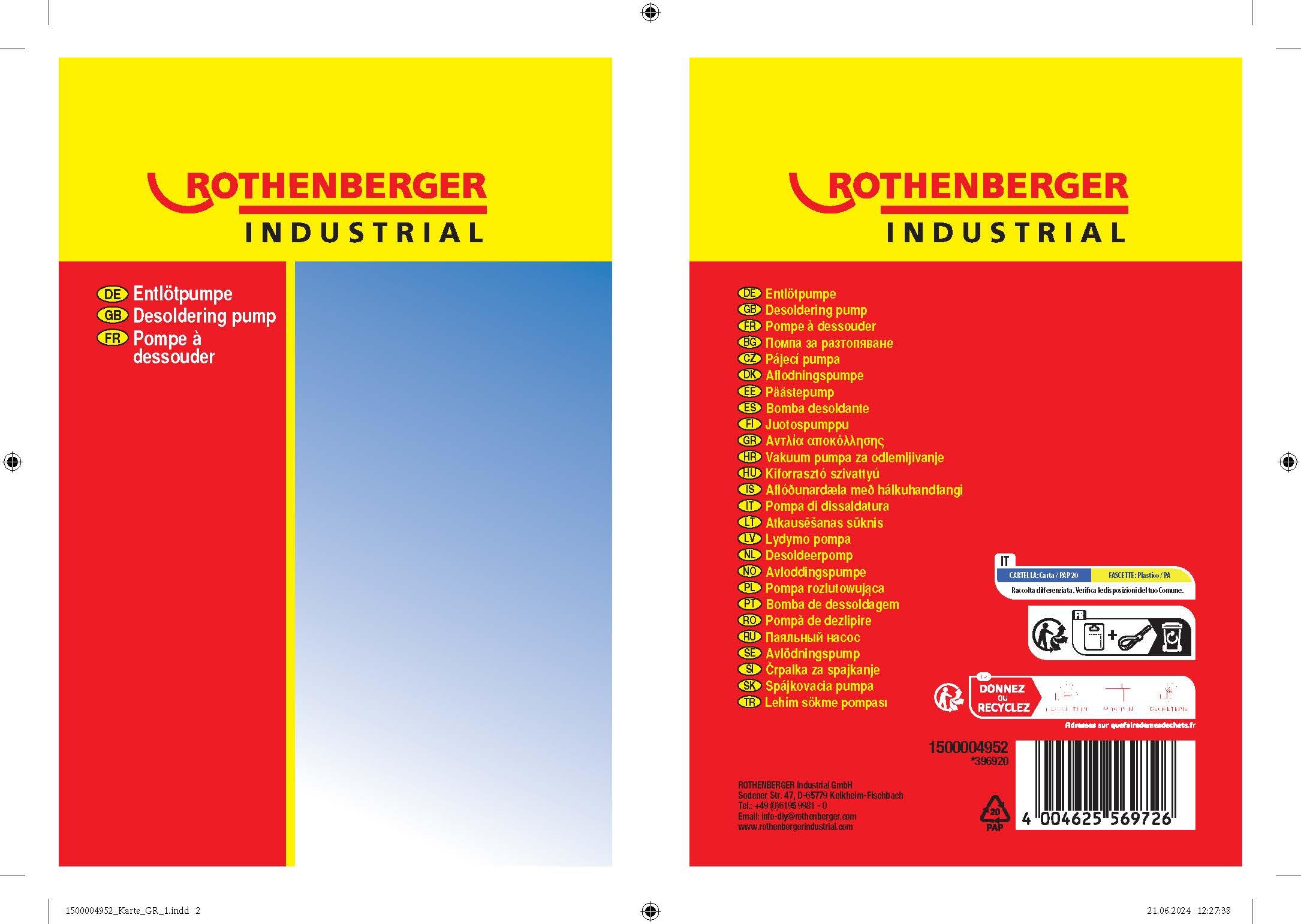 Pompa Dissaldante Antistatica Rothenberger - Per Rimuovere Saldatura In Modo Efficiente