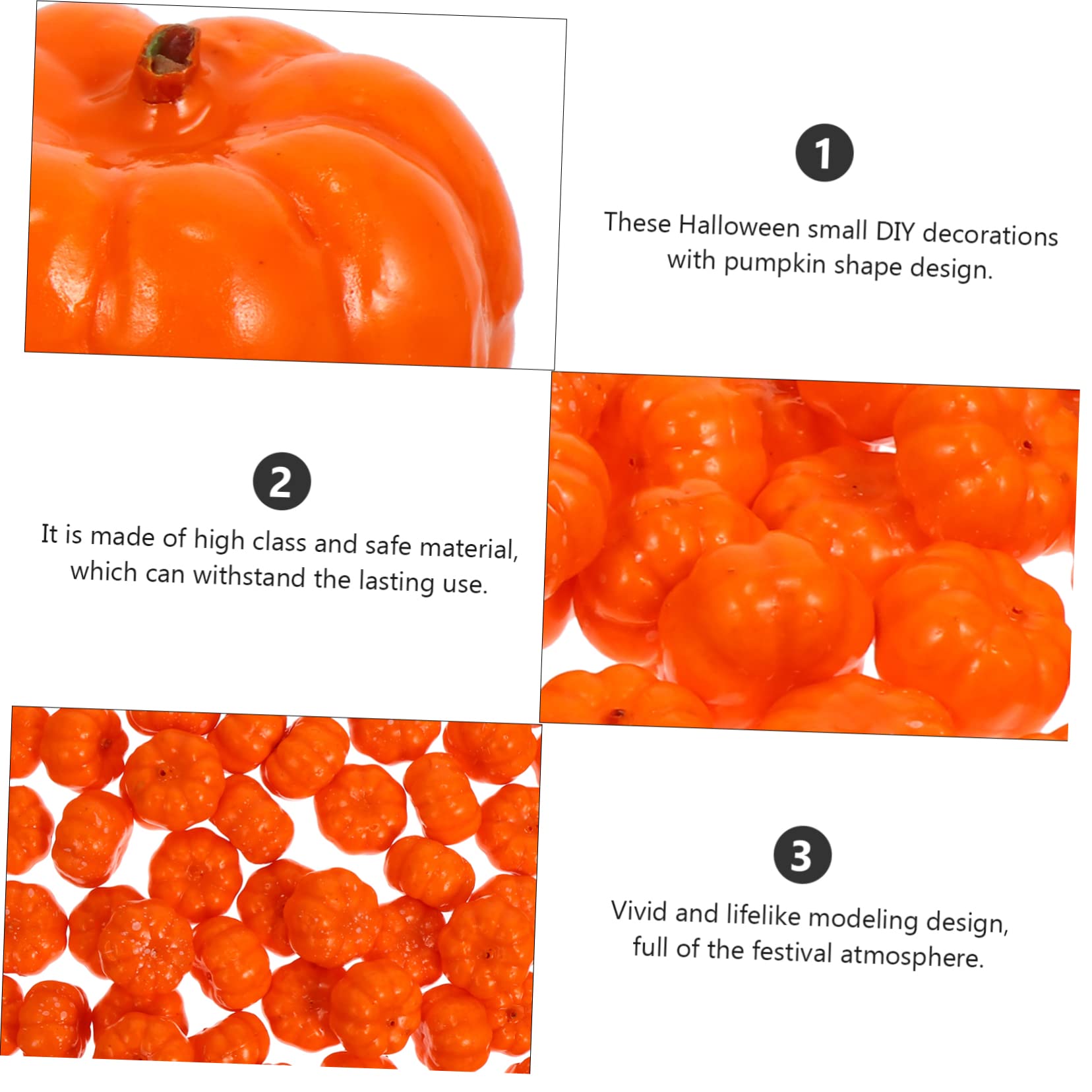 PRETYZOOM 700 Piezas De Decoración De Calabazas Falsas Calabazas De Halloween Adornos De Dulces Putka Grandes Artificiales Decoraciones De Otoño para El Hogar