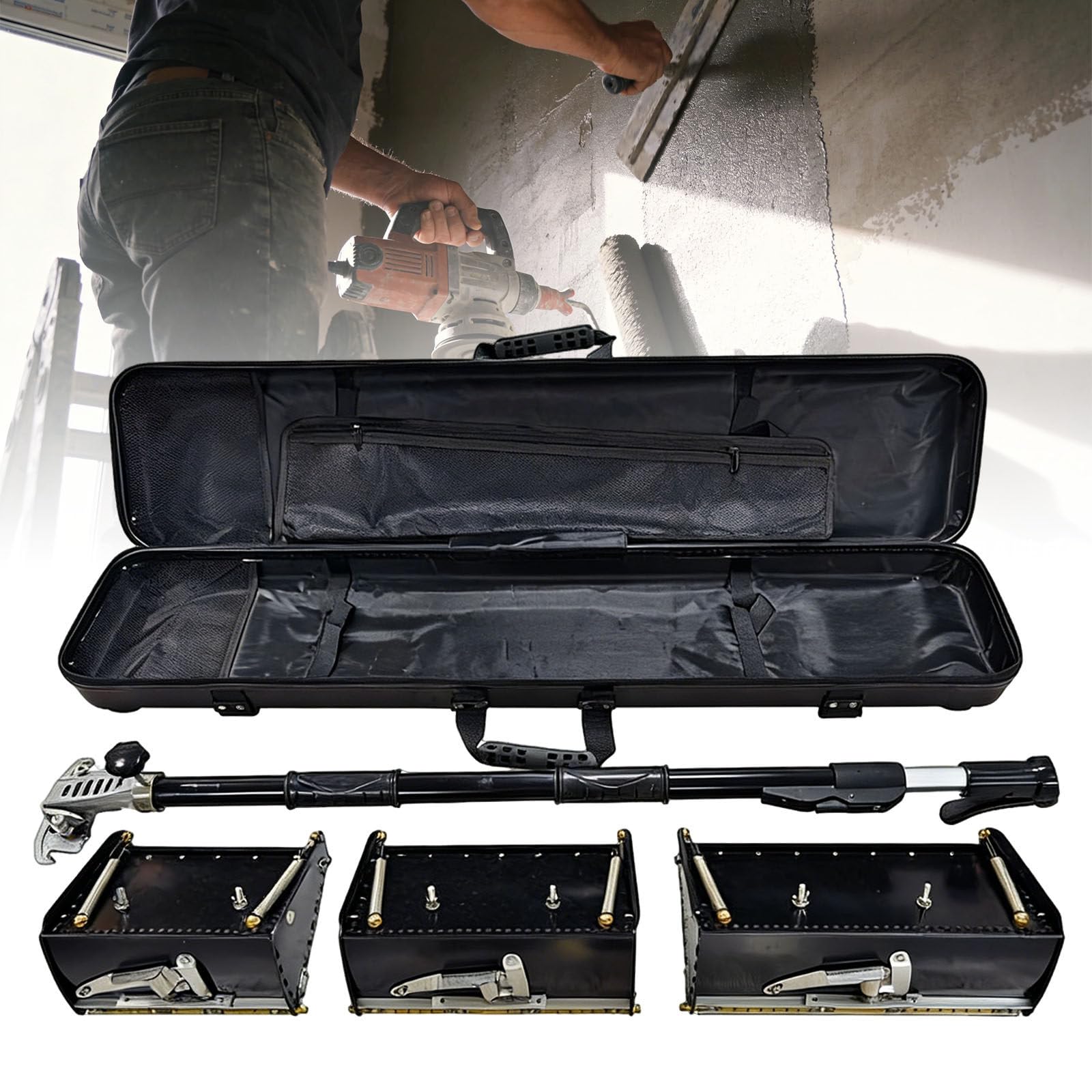 Caja de raspado de masilla, herramienta de acabado de pared, caja plana para profesionales entusiastas del bricolaje, 3 paquetes