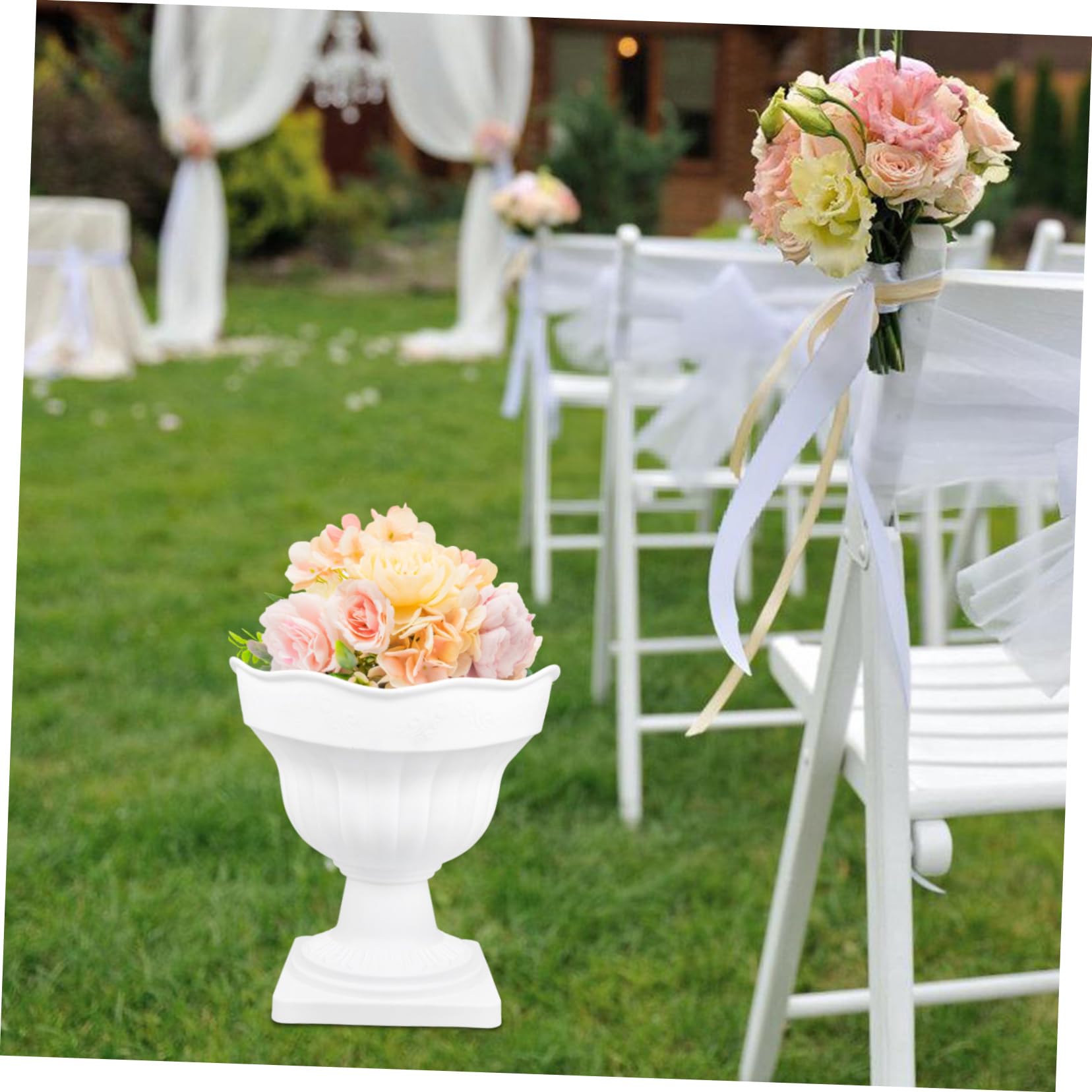2piezas Guía De Productores De Plástico para Eventos Decoración De Jardines Macetas Romanas Macetas De Columnas para
