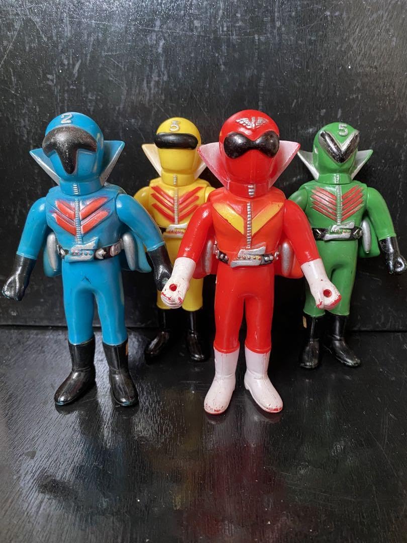 Amazon.co.jp: 秘密戦隊ゴレンジャー ソフビ ポピー製 当時物 4体  