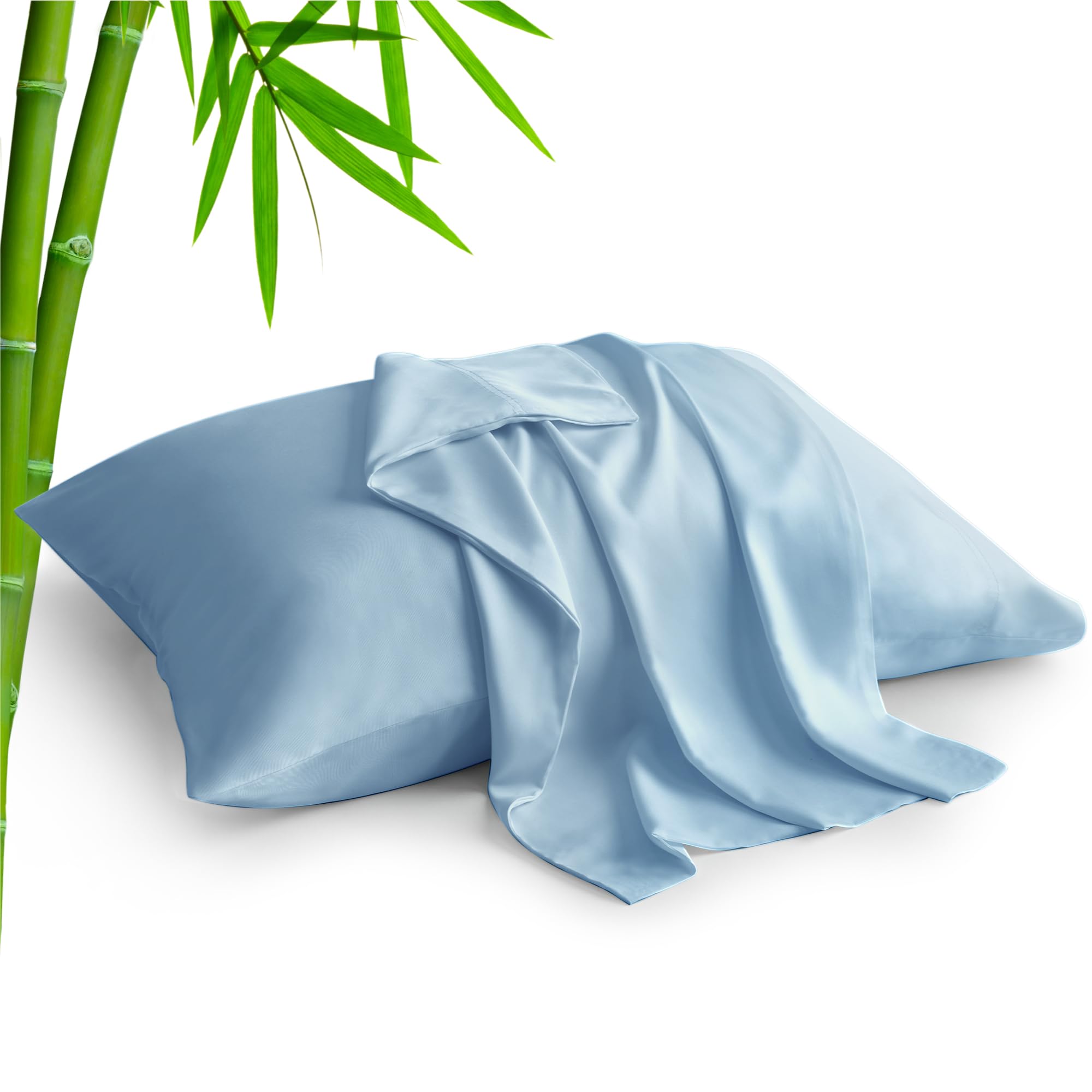 BEDELITE King Pillow Cases Set of 2, Rayon Derived from Bamboo, Blue