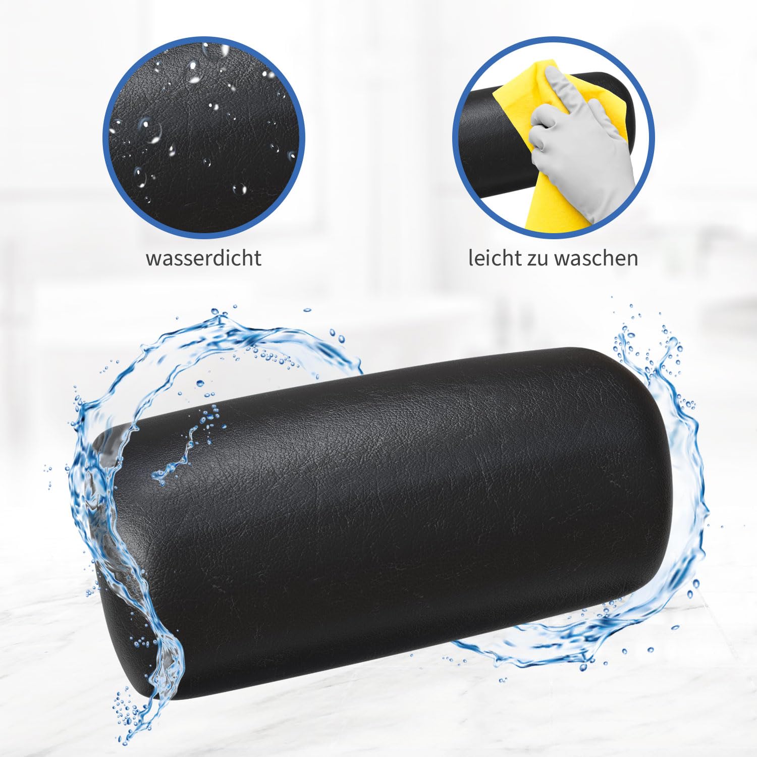 AQUADE 2X Nackenkissen Badewannenkissen Schwarz Modell: Vorskla | Pillow for Bathtub, Kopfkissen Für Badewanne, Kissen Badewanne Nacken, Badewannen Zubehör, Badesofa Wannenkissen